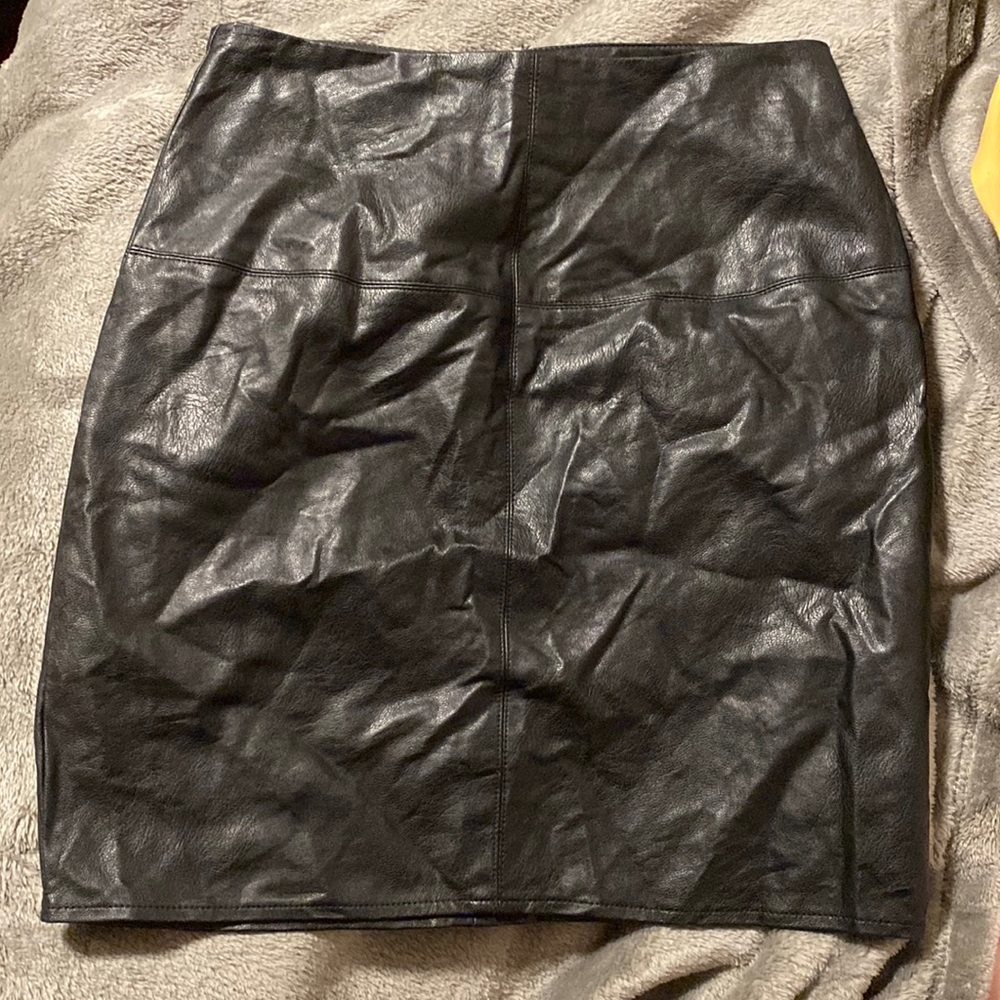 Black Faux Leather Mini Skirt